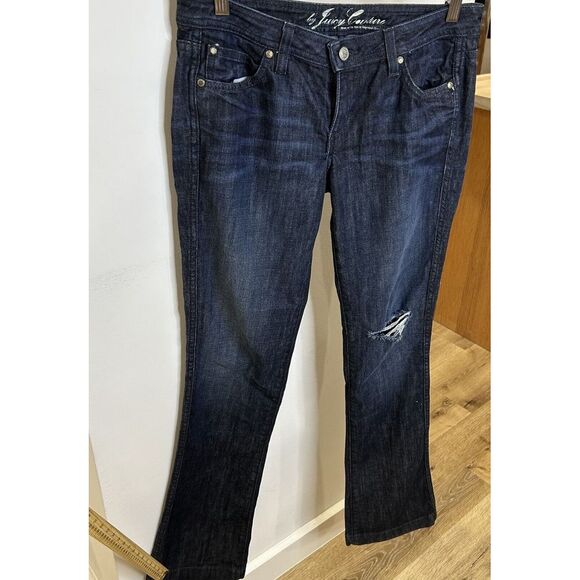 Juicy Couture Jeans Womens 28Blue Low Rise‎ Dark Wash 5 Pocket - Picture 1 of 11